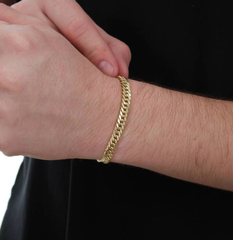 Men’s 18K Gold Curb Bracelet – 21 cm | 5.7g