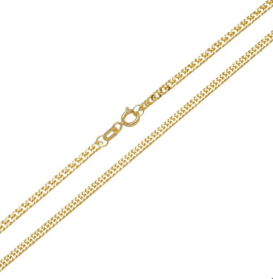 18K Gold Double Curb Chain –