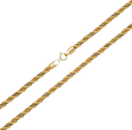 18K Gold Tricolor Braided Chain