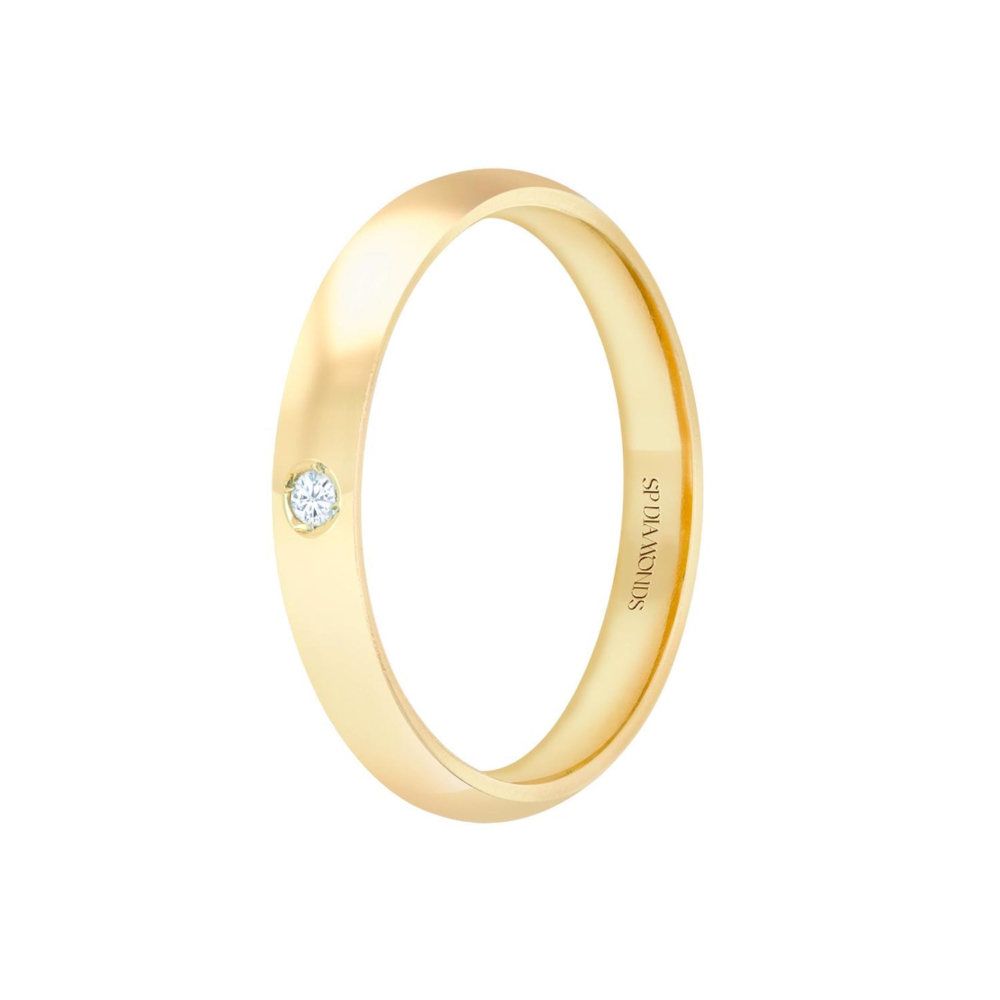 Classic Wedding Band in 18K Gold with Diamond