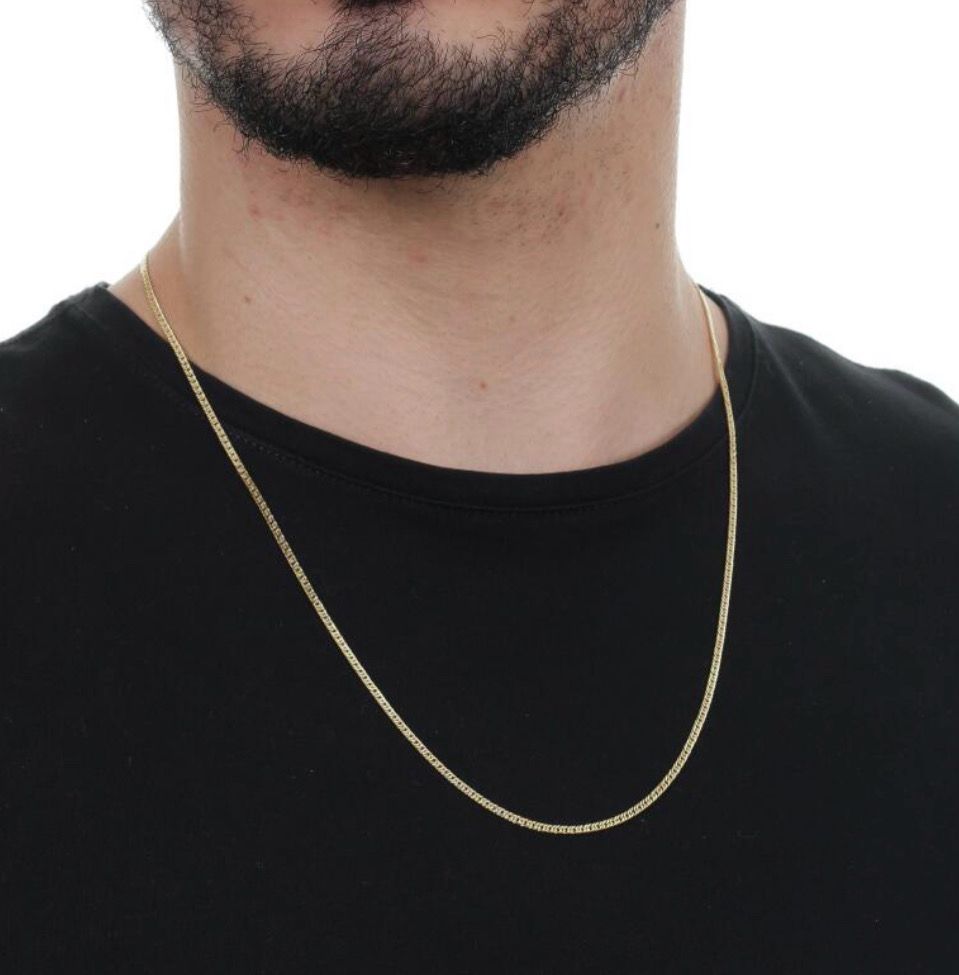 18K Gold Double Curb Chain –